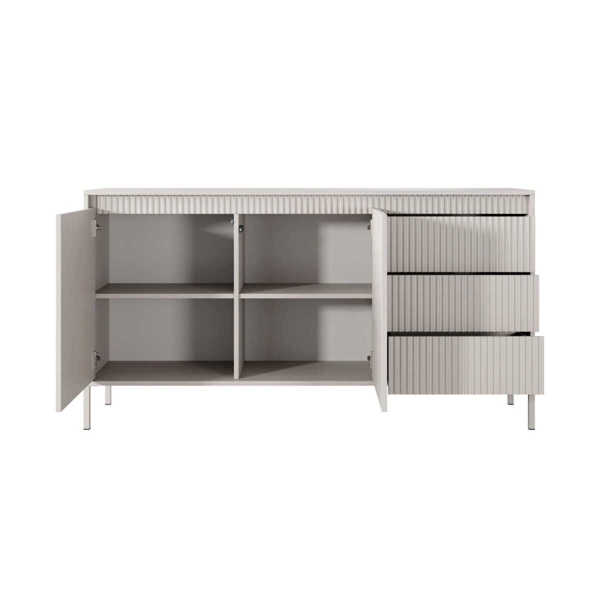 Komoda dwudrzwiowa z szufladami, LEMAL 81,4x153,6 cm,