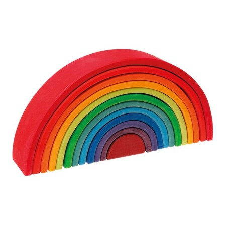 Tęcza Grimm's 12-elementowa - drewniane klocki kolorowe 3+