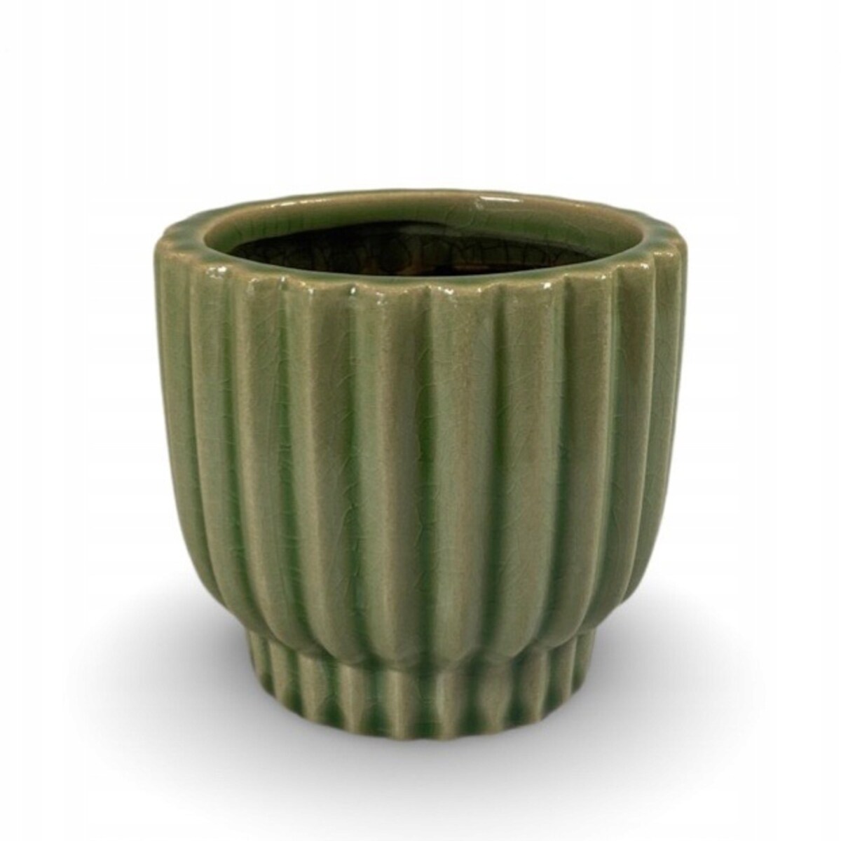 DONICA DONICZKA CERAMICZNA ZIELONA 10cm na sukulenty okrągła do salonu