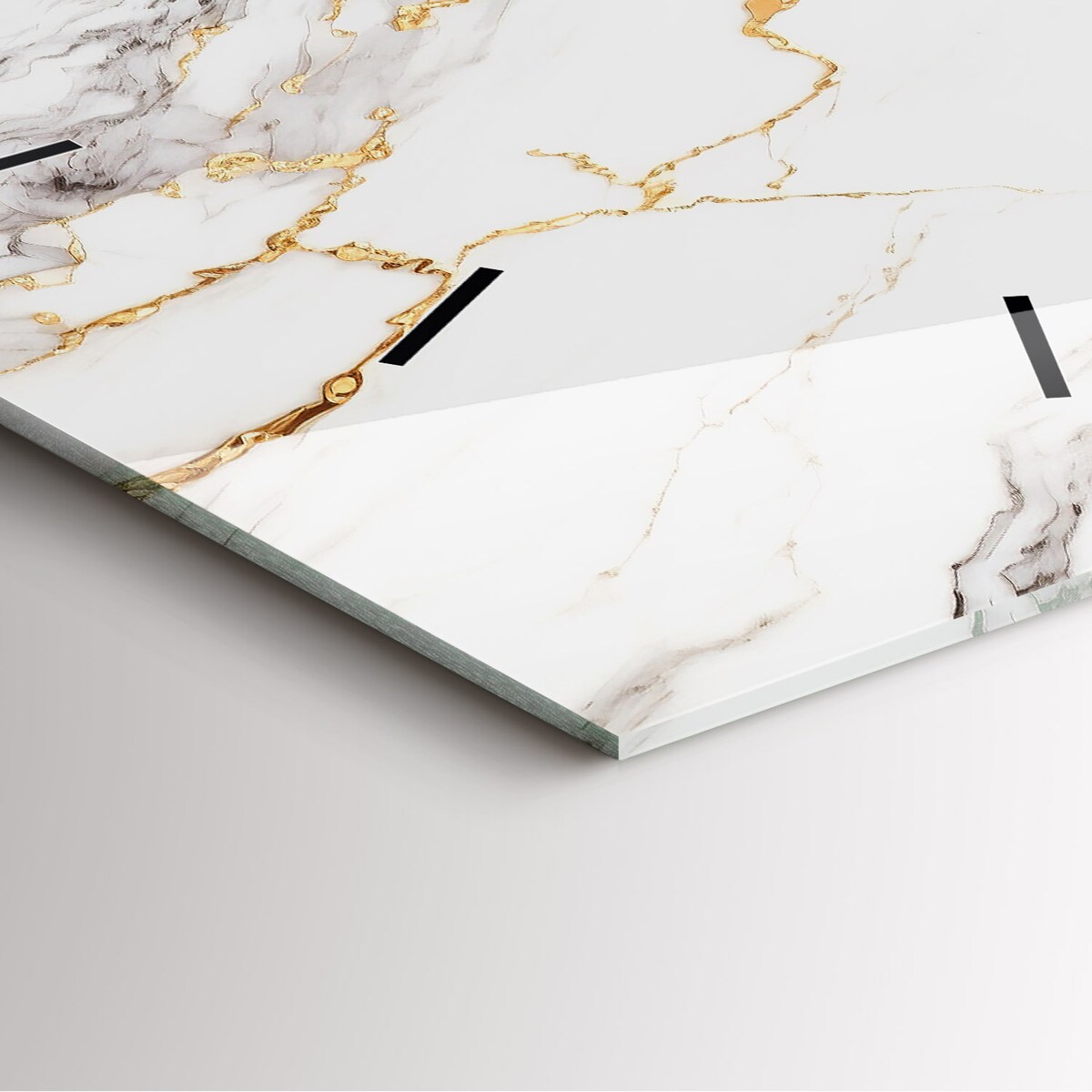 Zegar ścienny Marmur Biało-Złoty, 30x30 cm