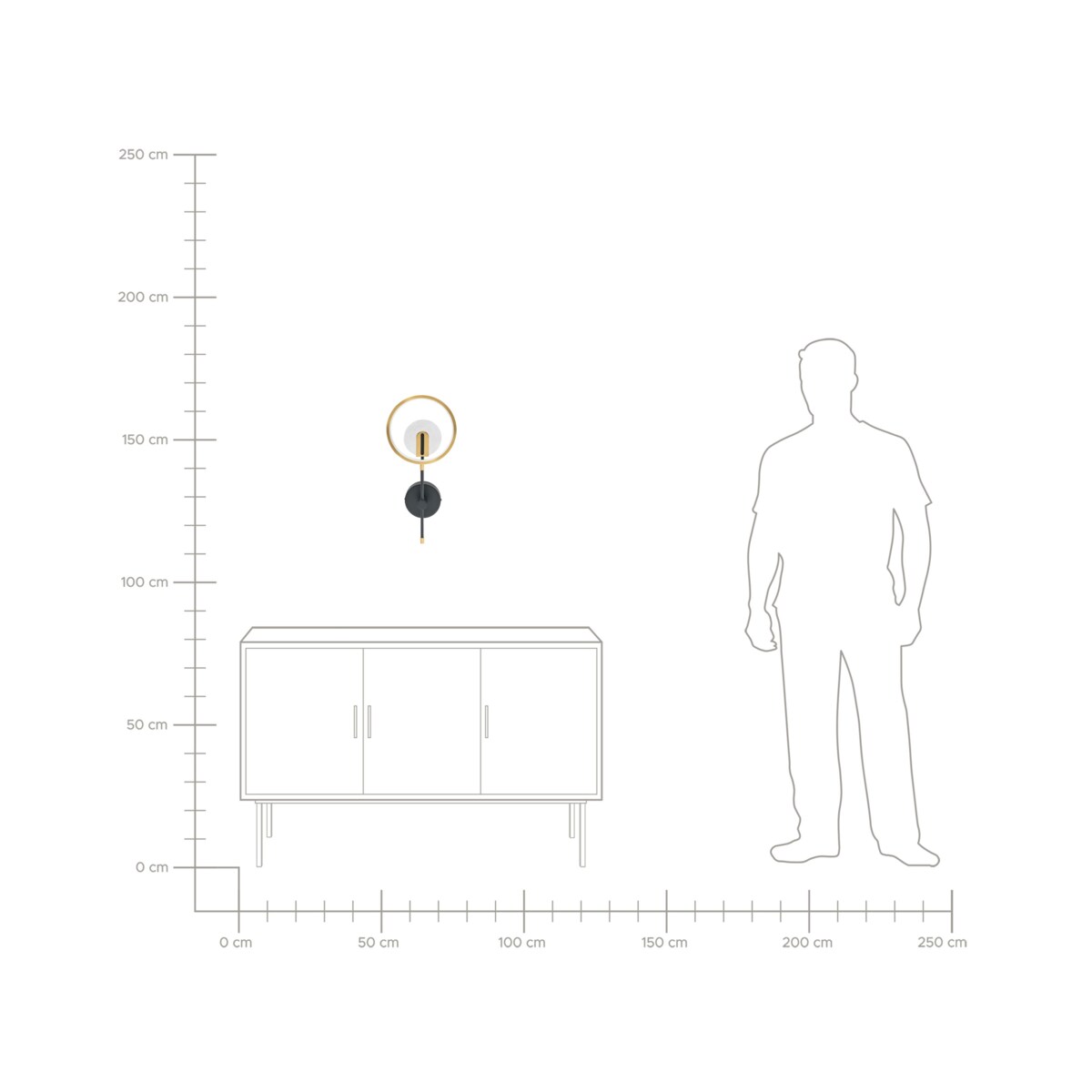 Lampa ścienna LED SAMBRE Metal Złoty Czarny
