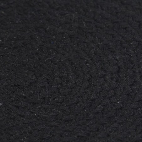 vidaXL Maty na stół, 6 szt., gładkie, czarne, 38 cm, okrągłe, bawełna