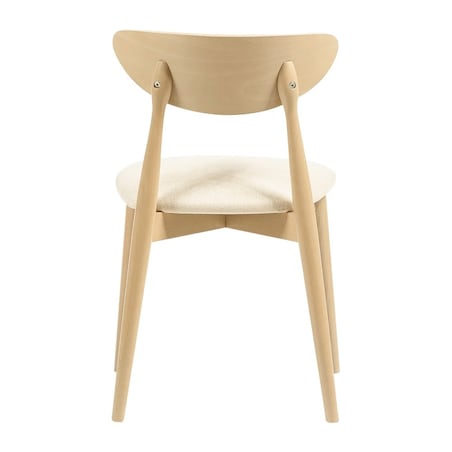 Krzesło drewniane do jadalni 80x45x45 cm jasnobeżowe/dąb sonoma OLBIA-V