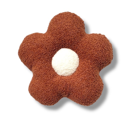 Poduszka boucle mały Kwiatek rudy / biały