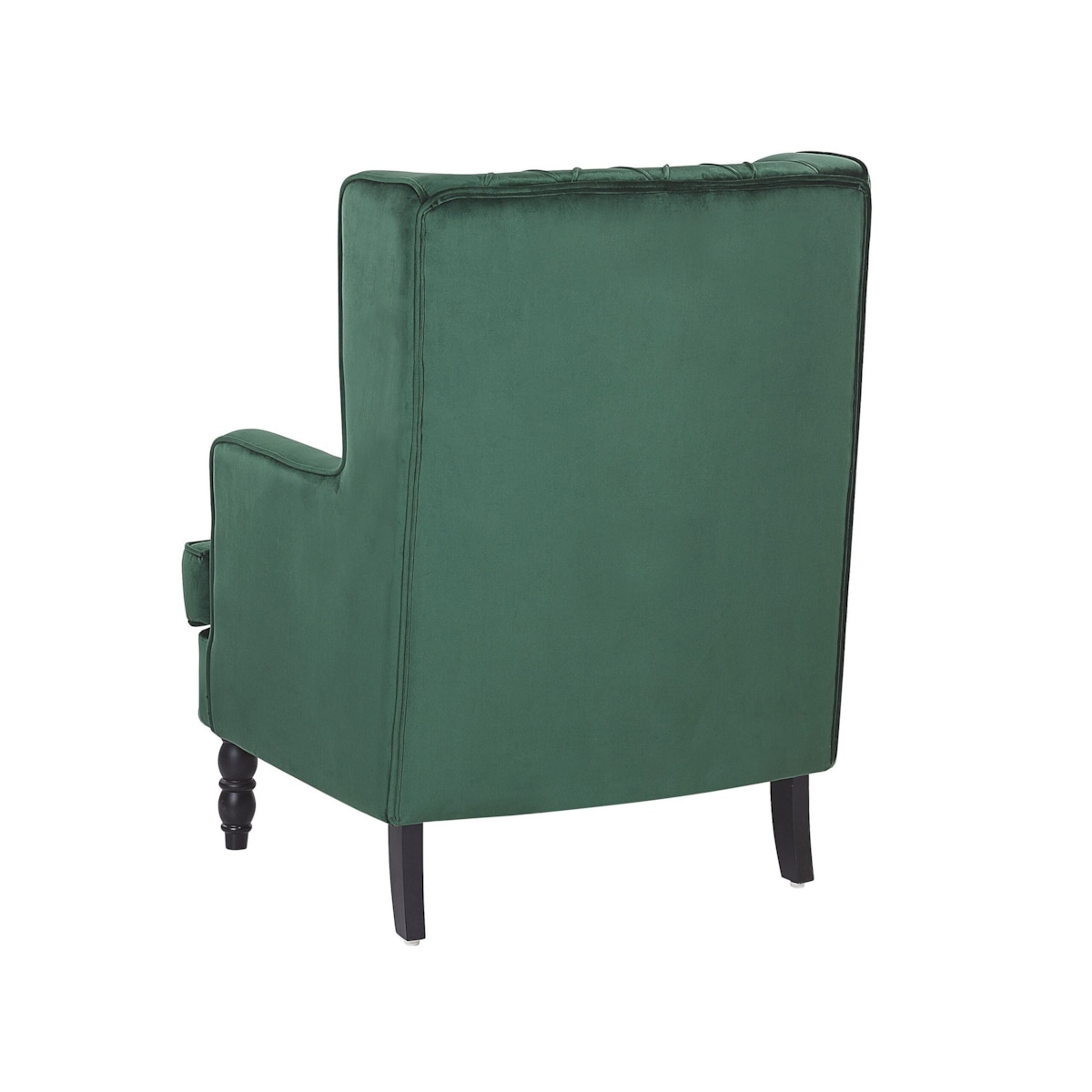 Fotel welurowy z podnóżkiem zielony SANDSET