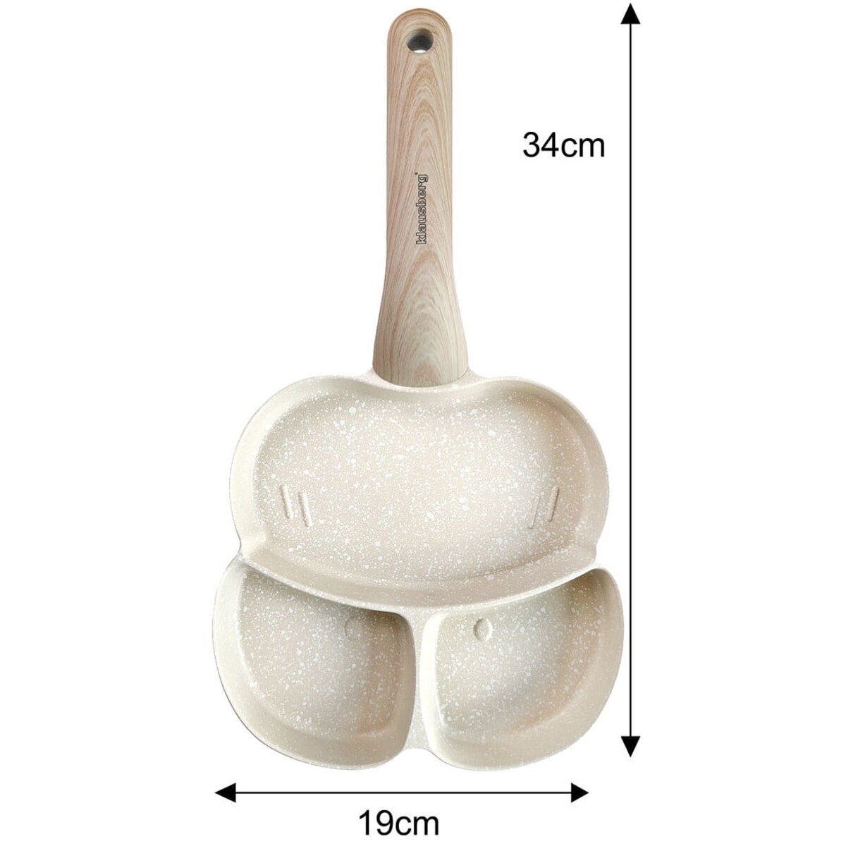 Patelnia marmurkowa 3 w 1 do jajek naleśników placków pancake 18cm BEŻOWA KLAUSBERG