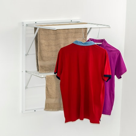 ARREDAMENTI KEVIN Naścienna suszarka na pranie - 64 x 67 cm, Biały