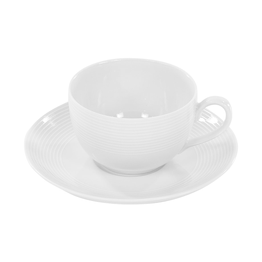 Filiżanka 450 ml ze spodkiem Yvette Biała Linea E755