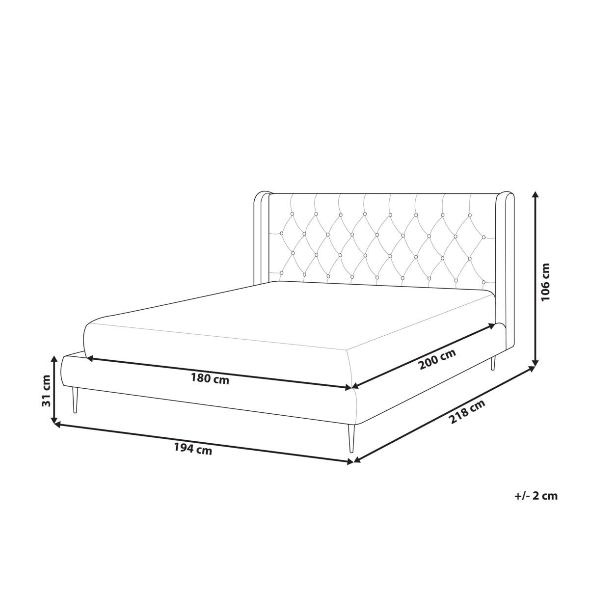 Łóżko welurowe 180 x 200 cm szare FORBACH