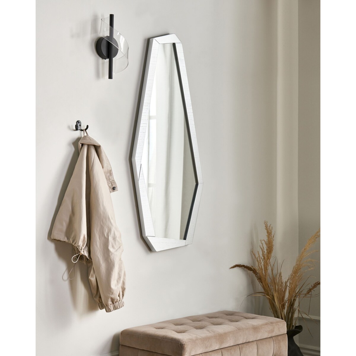 Lustro ścienne CHANU 44 cm 104 cm Srebrny