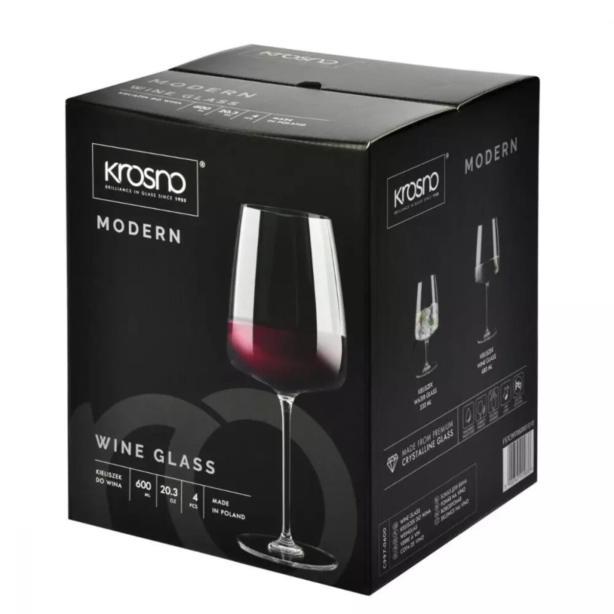 Imponujące Kieliszki do Wina Czerwonego Krosno modern Duże 600 ml Okazałe