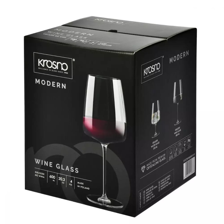 Imponujące Kieliszki do Wina Czerwonego Krosno modern Duże 600 ml Okazałe