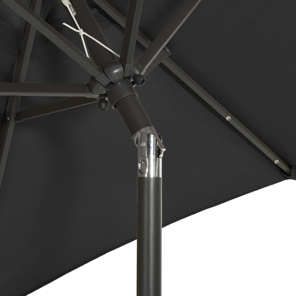 vidaXL Parasol ogrodowy z LED, czarny, 200x211 cm, aluminium