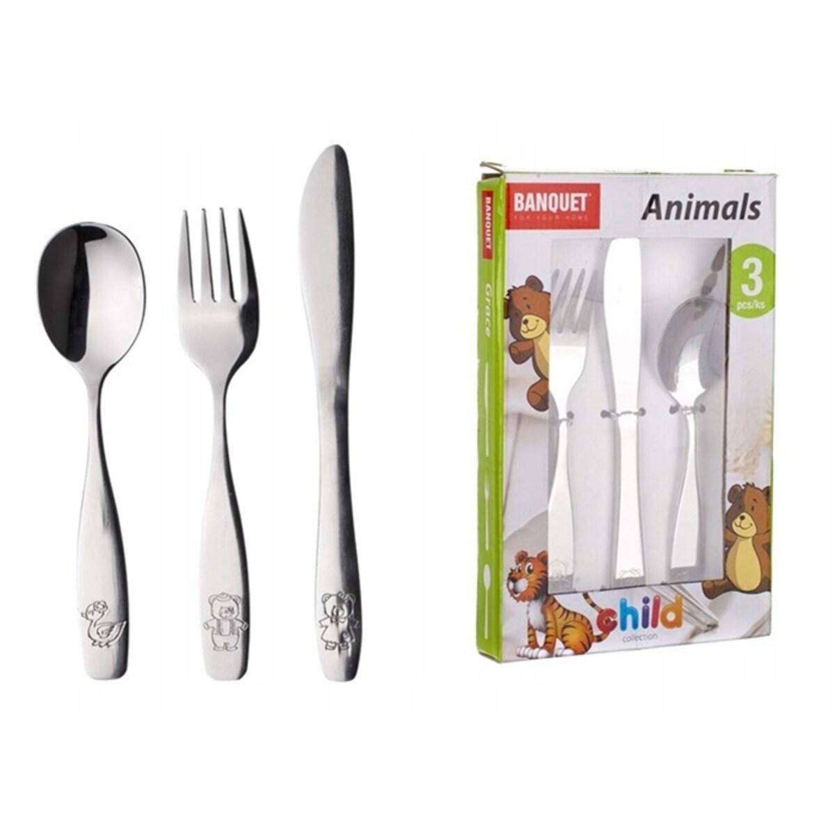 KOMPLET SZTUĆCE DLA DZIECI widelec łyżka nóż