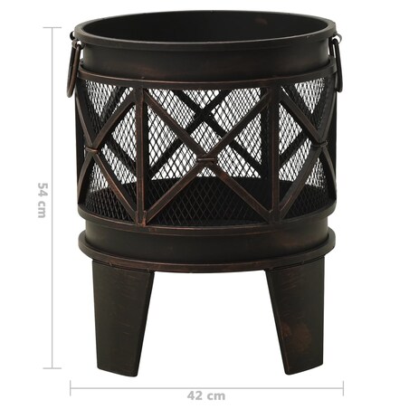 vidaXL Rustykalne palenisko z pogrzebaczem, Φ42x54 cm, stal