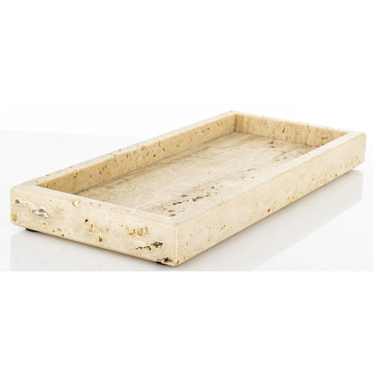 Taca dekoracyjna z trawertynu 30x13x3 cm VANTIERA small