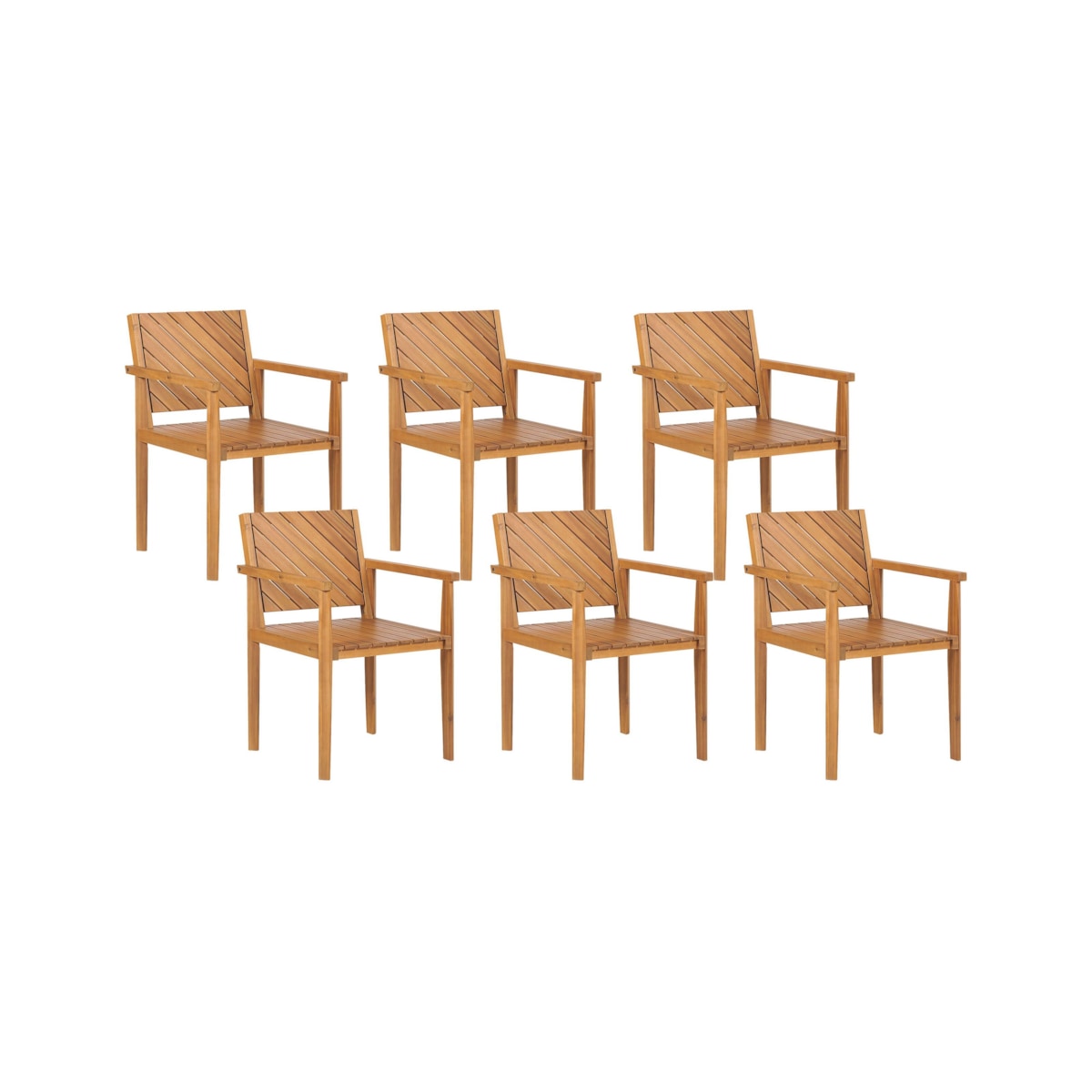 Zestaw 6 krzeseł ogrodowych drewno akacjowe BARATTI