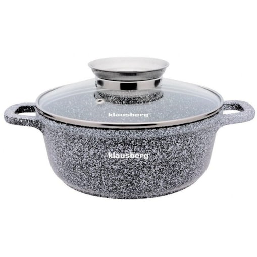 Garnek z powłoką marmurową marmurkowy szary indukcja gaz 2.3L 20cm KLAUSBERG
