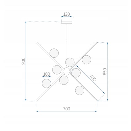 Lampa Wisząca Sufitowa Złota Szklane Kule 12 G9