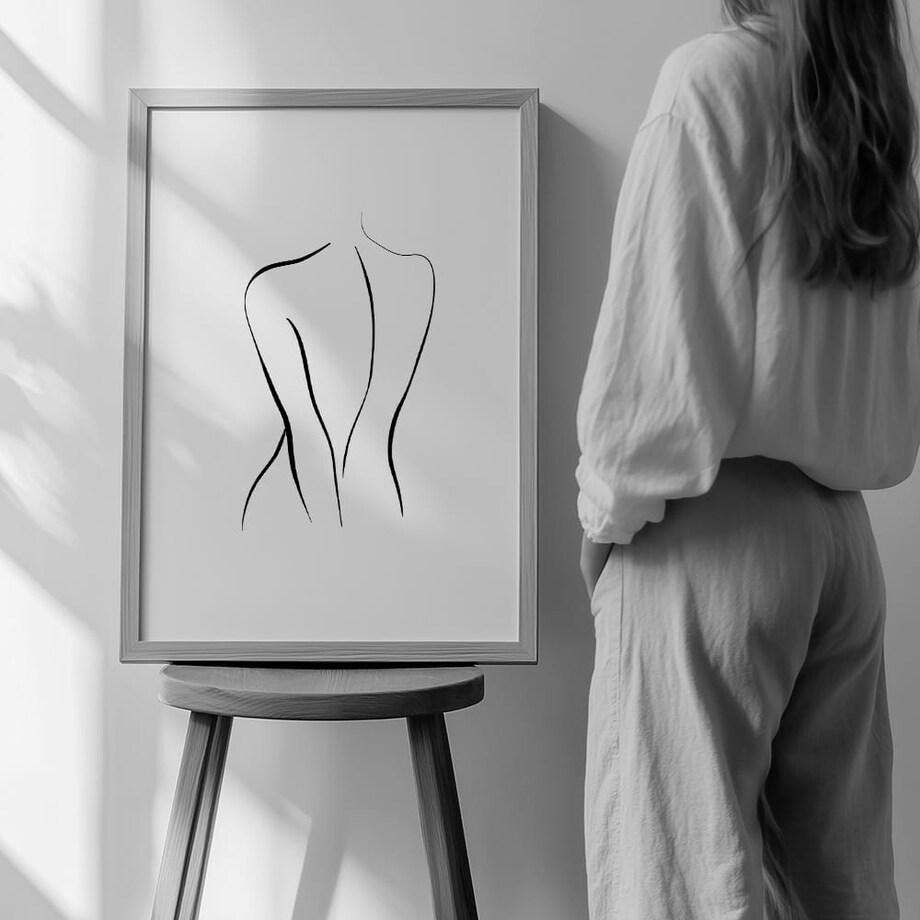 plakat line art mystery lady 4 50x70 cm