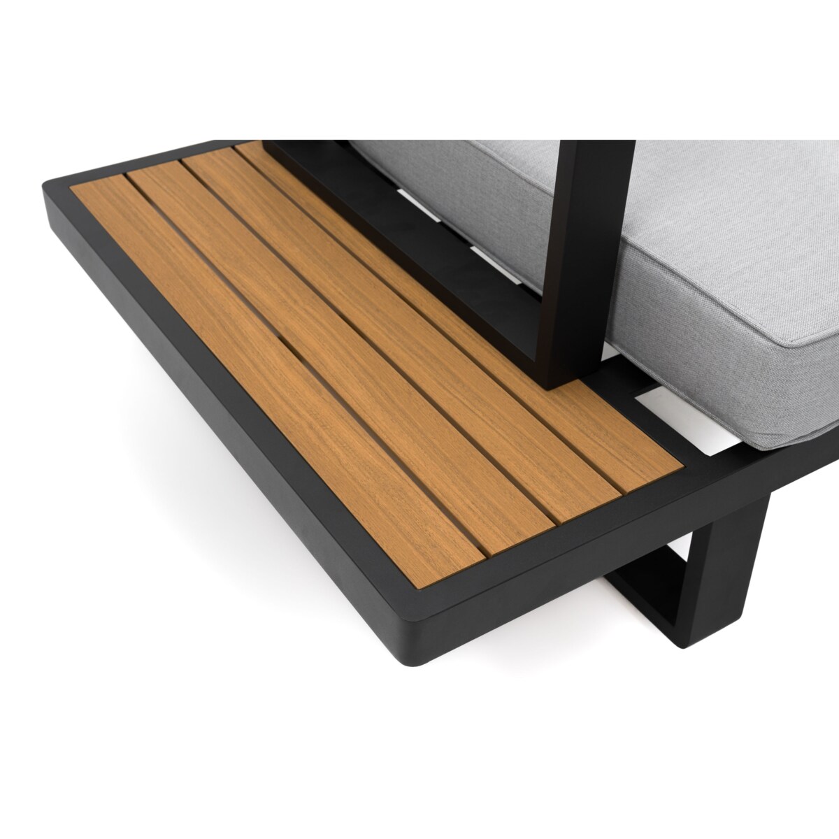 Meble ogrodowe duży narożnik nowoczesny aluminium ATOL grafitowo-szary