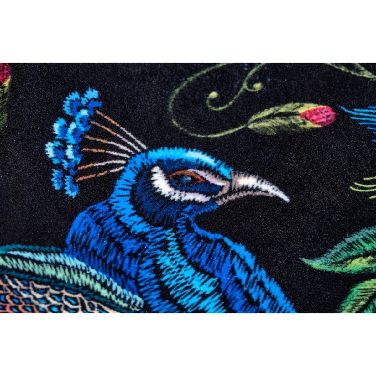 FOTEL WYPOCZYNKOWY Gredos granat WZÓR PTAKA drewniane nogi