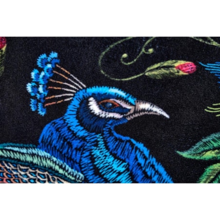 FOTEL WYPOCZYNKOWY Gredos granat WZÓR PTAKA drewniane nogi