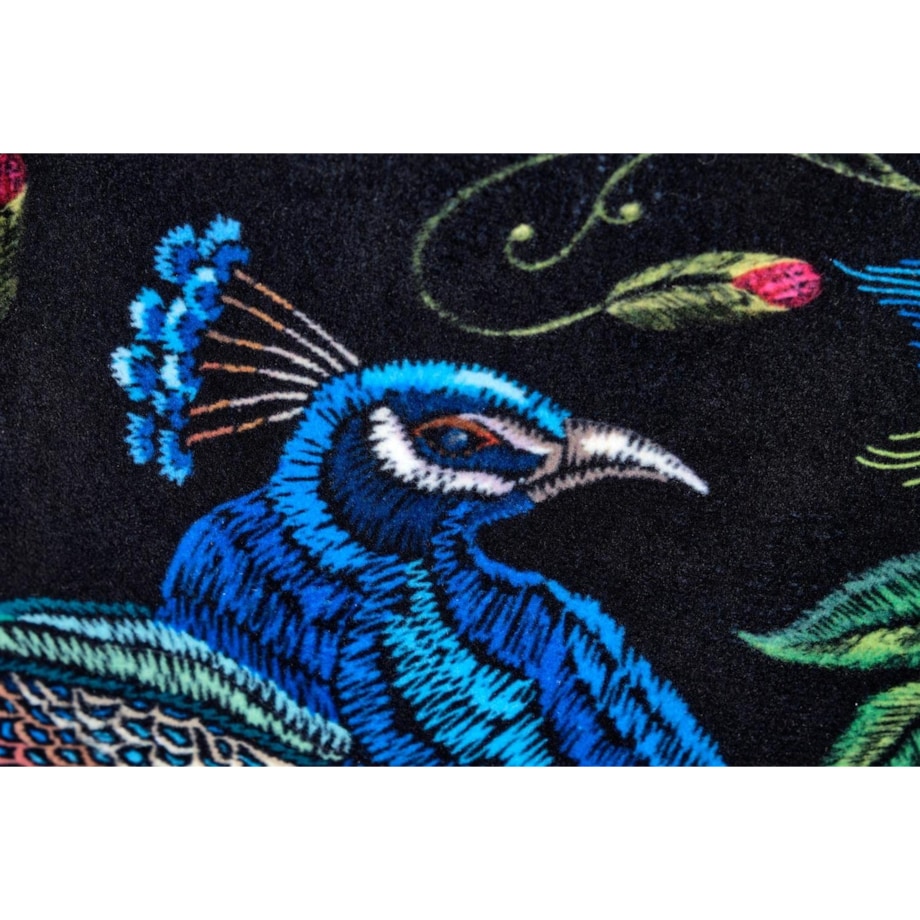 FOTEL WYPOCZYNKOWY Gredos granat WZÓR PTAKA drewniane nogi