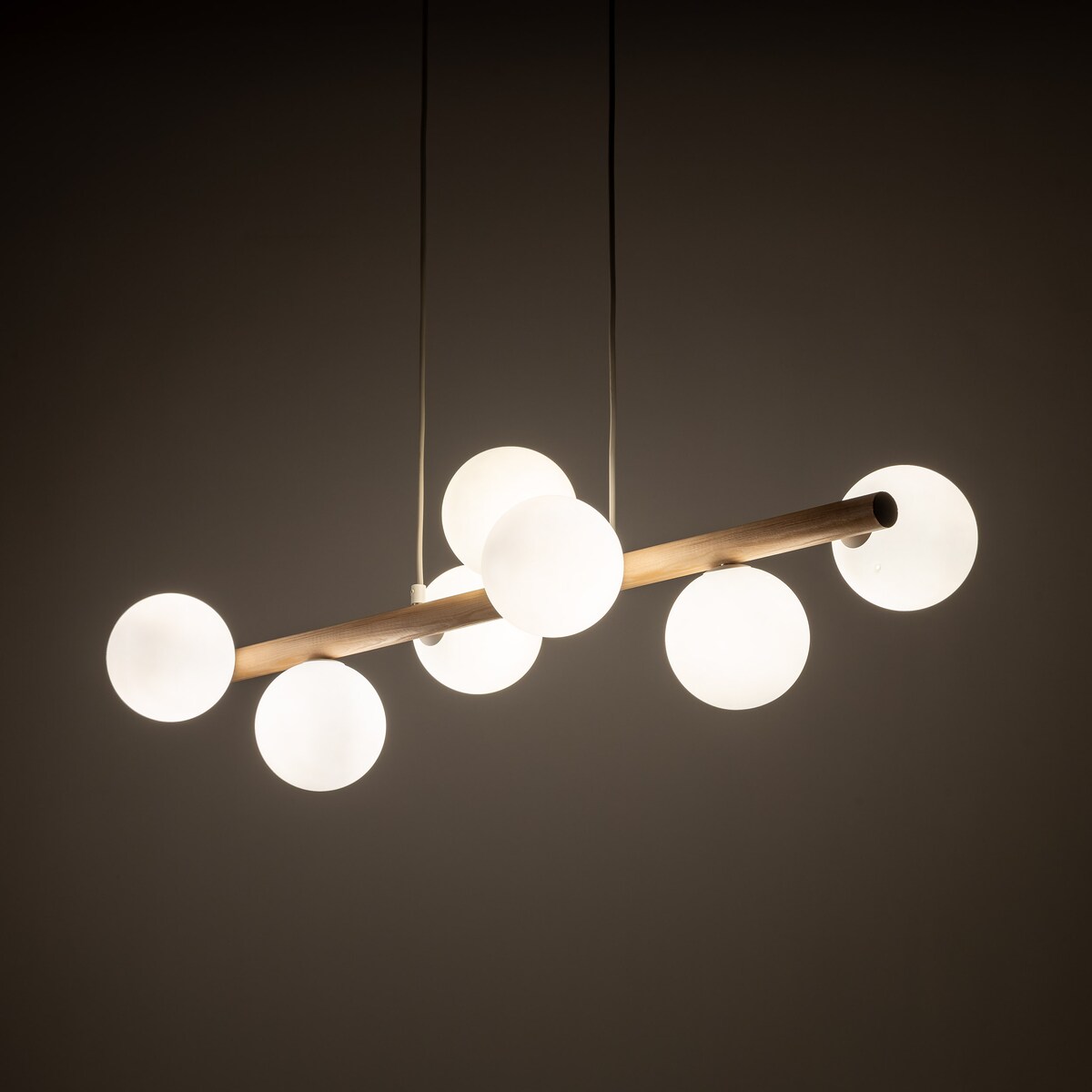Lampa wisząca TK Lighting ESTERA WOOD 5905 7xG9 biała drewno regulowana 90 cm