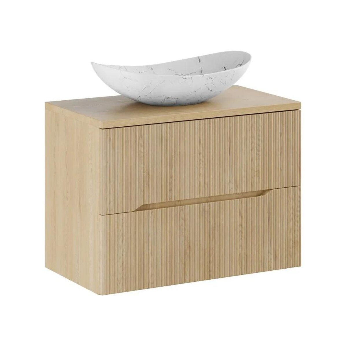 Szafka pod umywalkę NORDIC CREMONA 2S 60cm dąb cremona z umywalką nablatową LENA