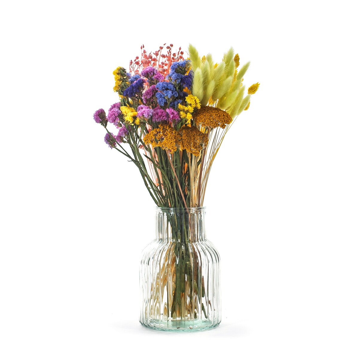 Zestaw suszonych kwiatów do wazonu Spring - zatrwian, phalaris, krwawnik