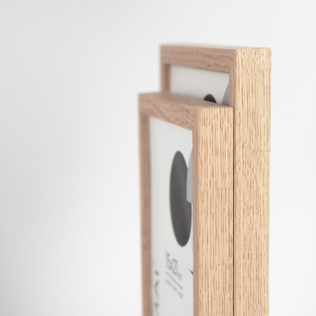 Ramka na zdjęcia 15x20 cm ramka drewniana dębowa naturalna foto ramka z litego drewna dębowego prostokątna OAK FRAMAI