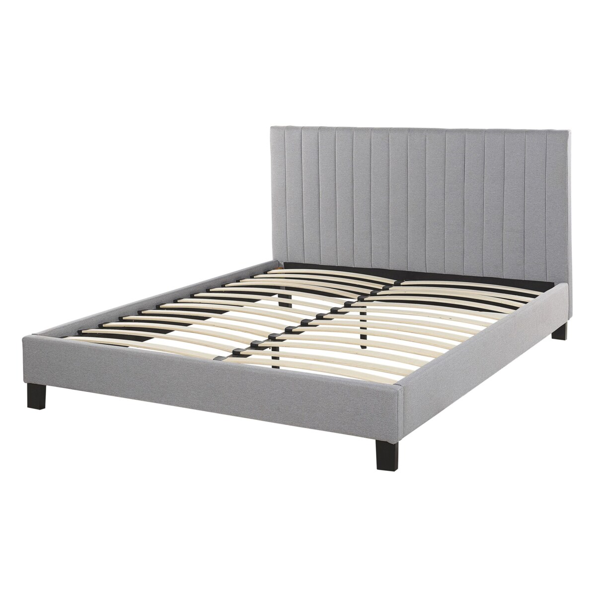 Łóżko tapicerowane 140 x 200 cm jasnoszare POITIERS