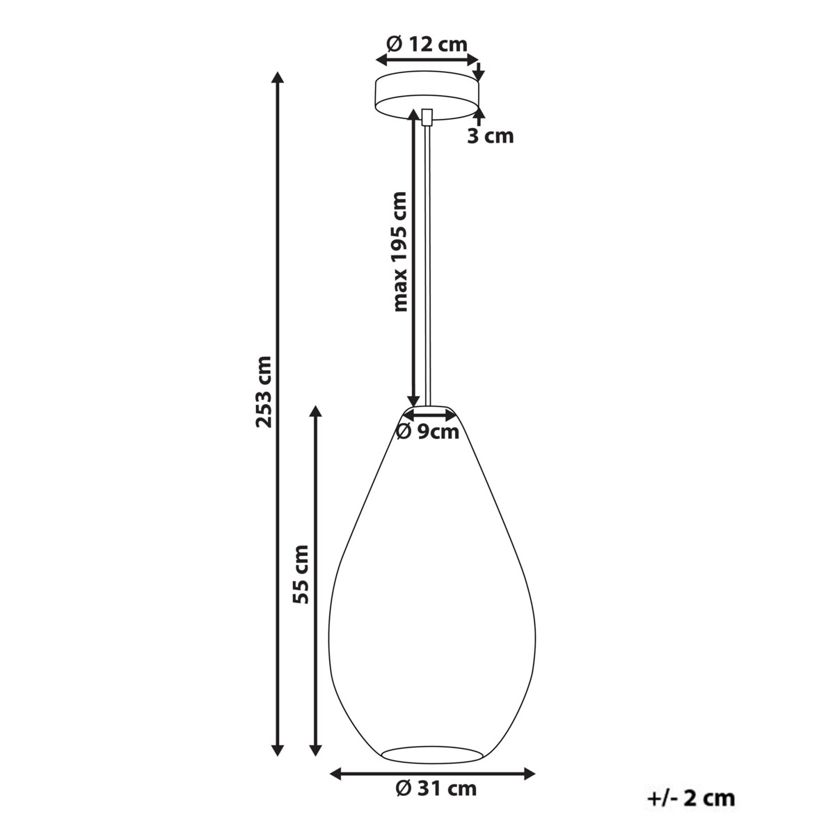 Lampa pleciona wisząca czarna ANNOTTO