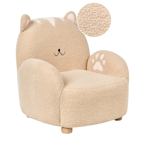 Fotel dziecięcy boucle kot beżowy ZOAR