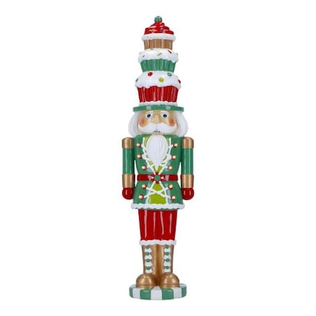 Dziadek do orzechów z muffinkami na czapce LED, 12 x 10 x 47 cm, Timstor