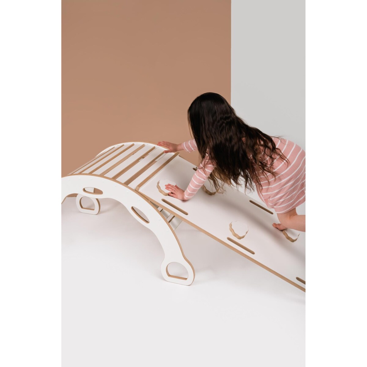 DUŻY bujak montessori z uchwytami + DUŻA zjeżdżalnia CHMURKI