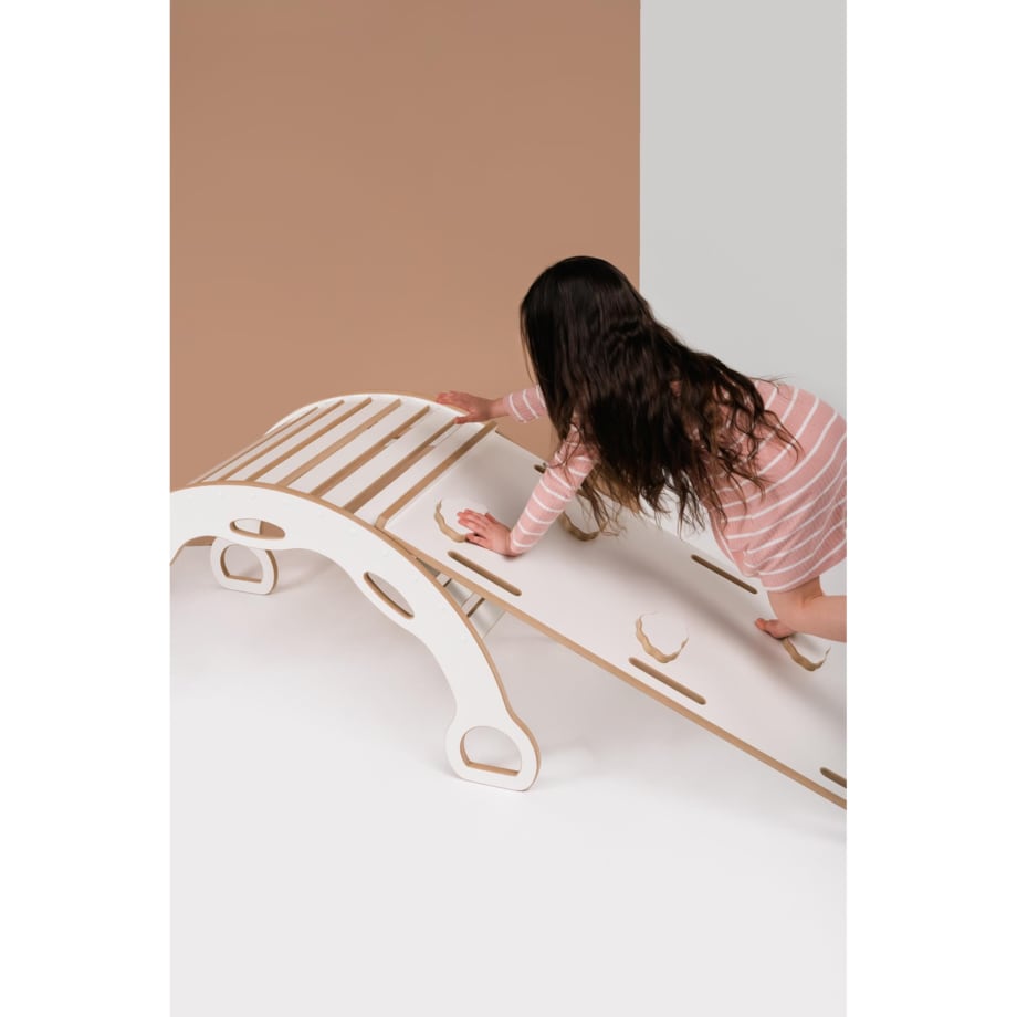 DUŻY bujak montessori z uchwytami + DUŻA zjeżdżalnia CHMURKI