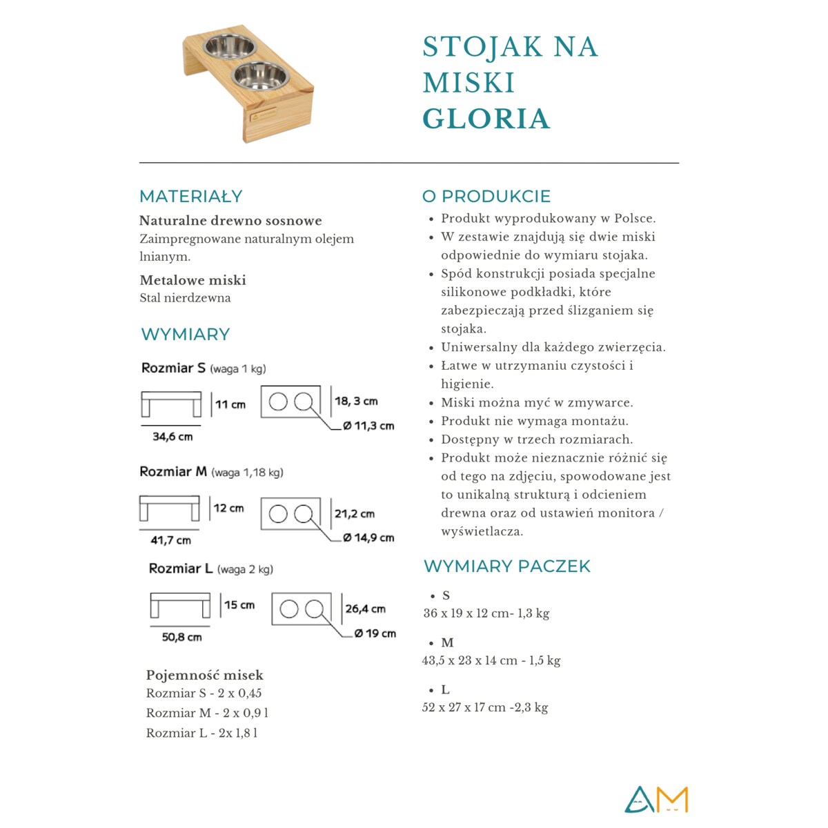 Animood Stojak na miski Gloria rozmiar: S, kolor: naturalny