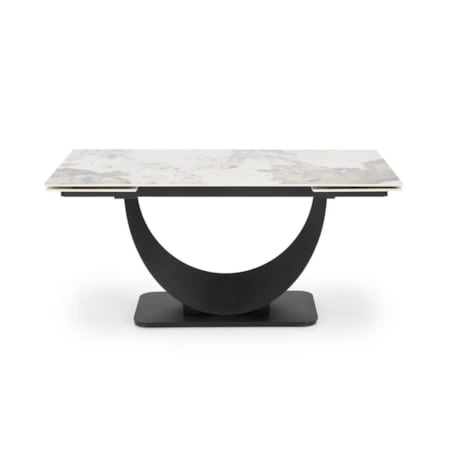 Stół rozkładany FERNANDO 160(240)x92 beżowy marmur/czarny