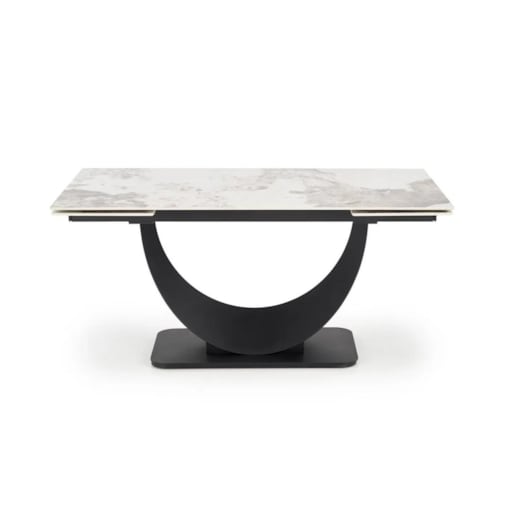 Stół rozkładany FERNANDO 160(240)x92 beżowy marmur/czarny