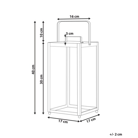 Lampion metalowy 30 cm czarny LEPAR