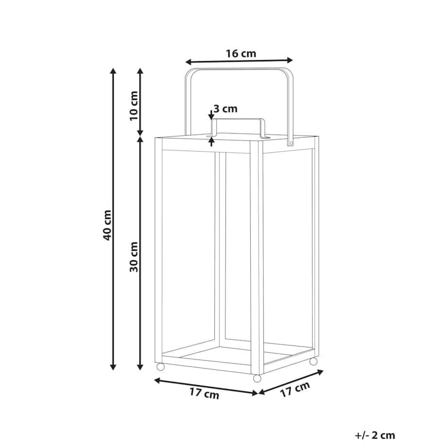Lampion metalowy 30 cm czarny LEPAR