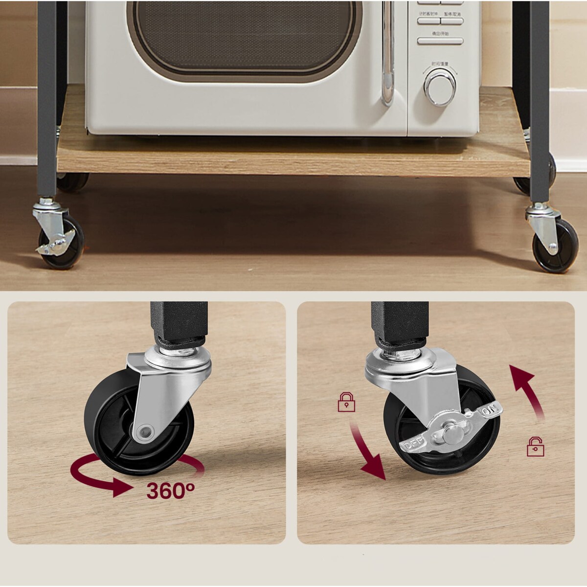 Szafka Na Kółach 60X40X89 Cm Sonoma