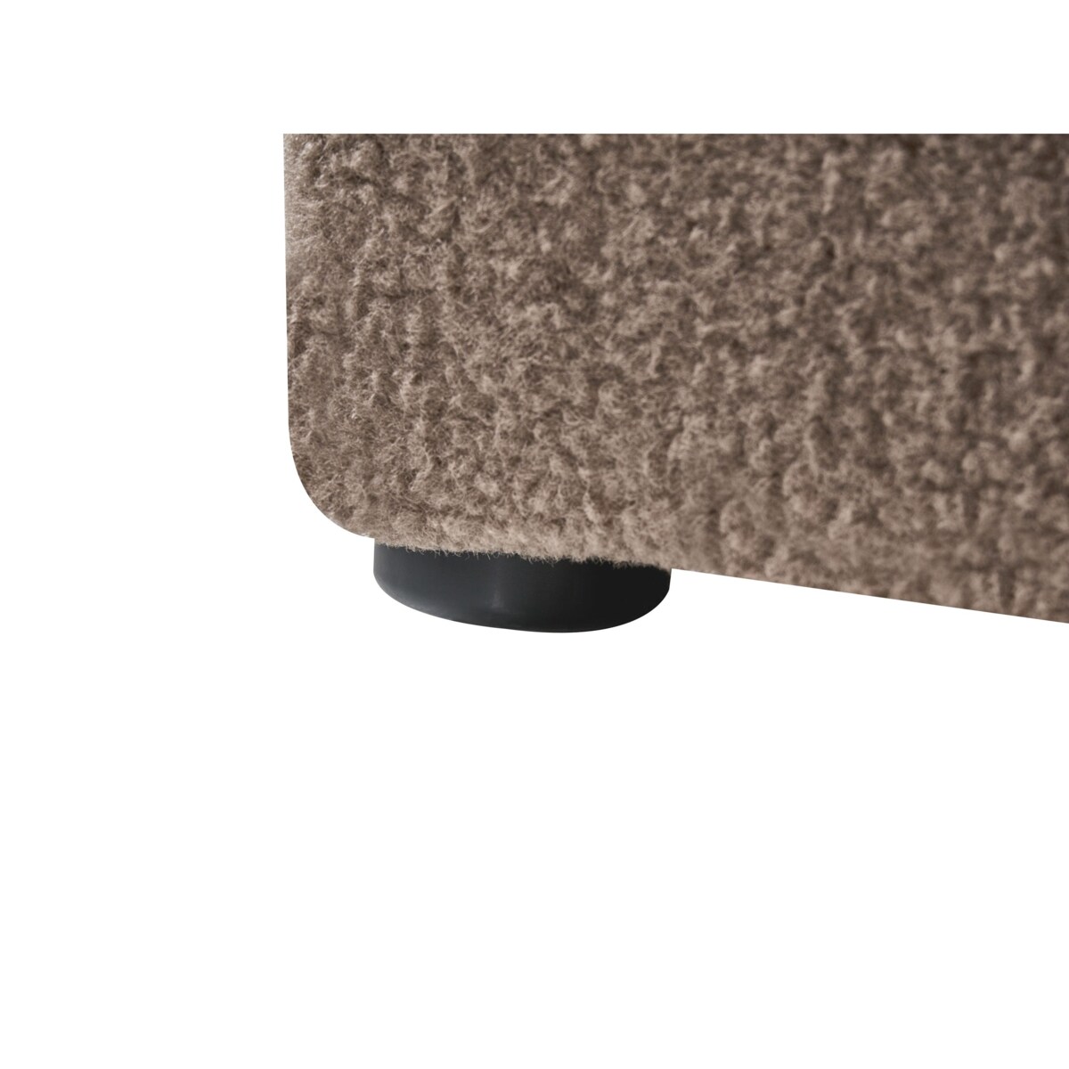 Łóżko z pojemnikiem bez zagłówka Boucle DINAN 90 x 200 cm Beżowoszary