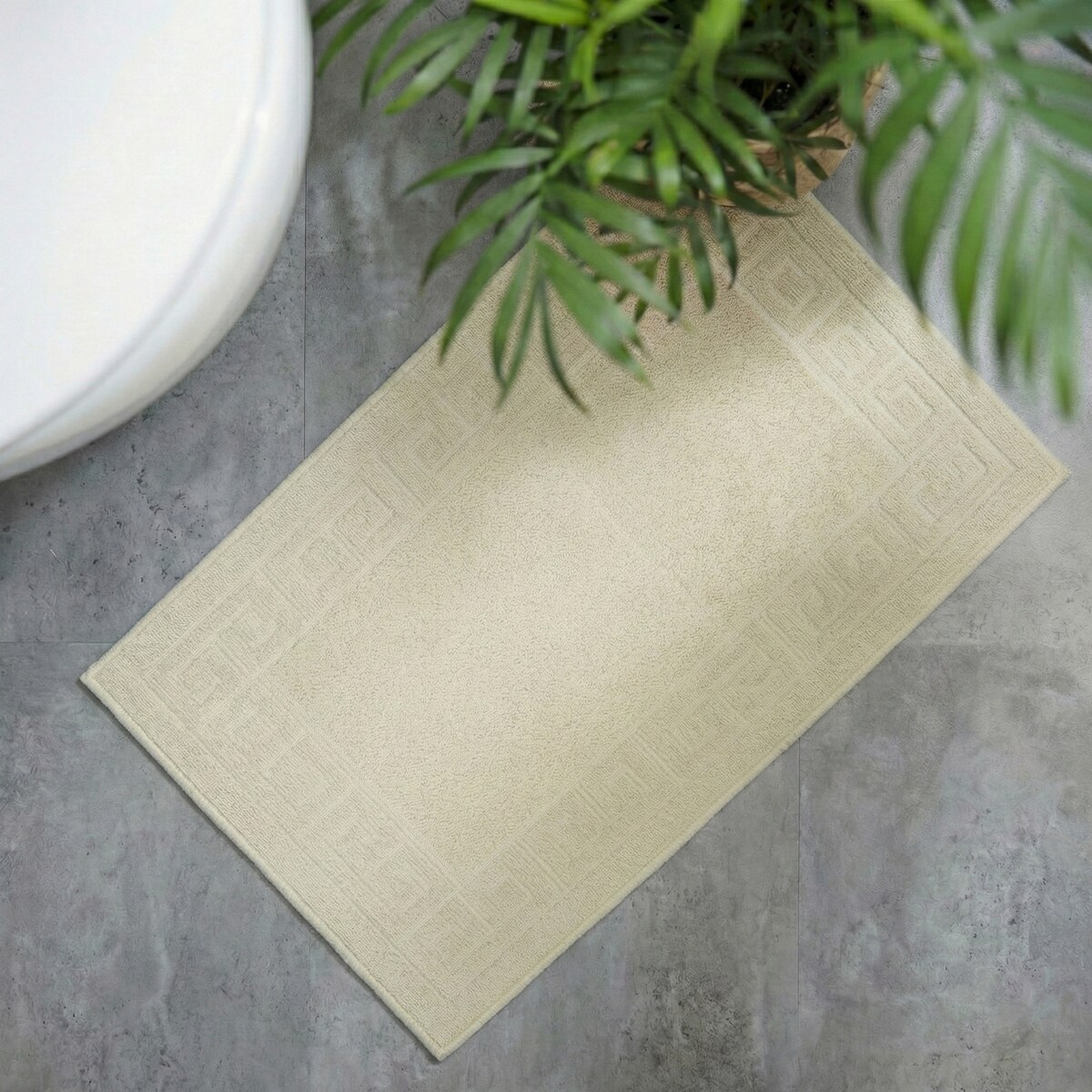 Komplet 2 szt Dywanik bawełniany 50x80 cm Lino antypoślizgowy egipski do prania pokoju łazienki zestaw Grecki beżowy