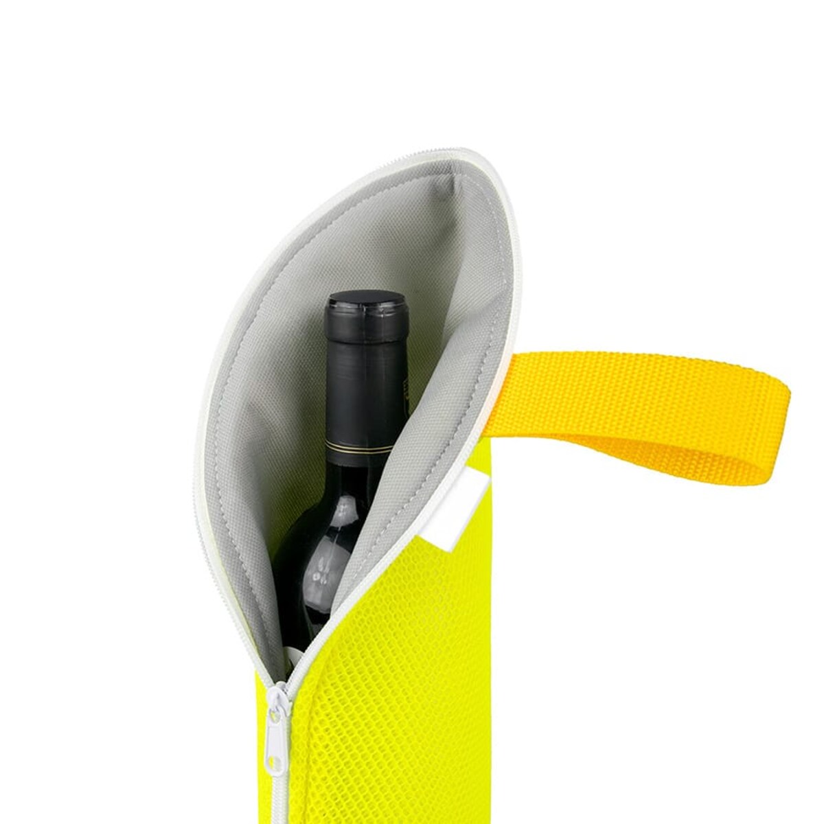 Etui podróżne, opakowanie na butelki z zamkiem żółte