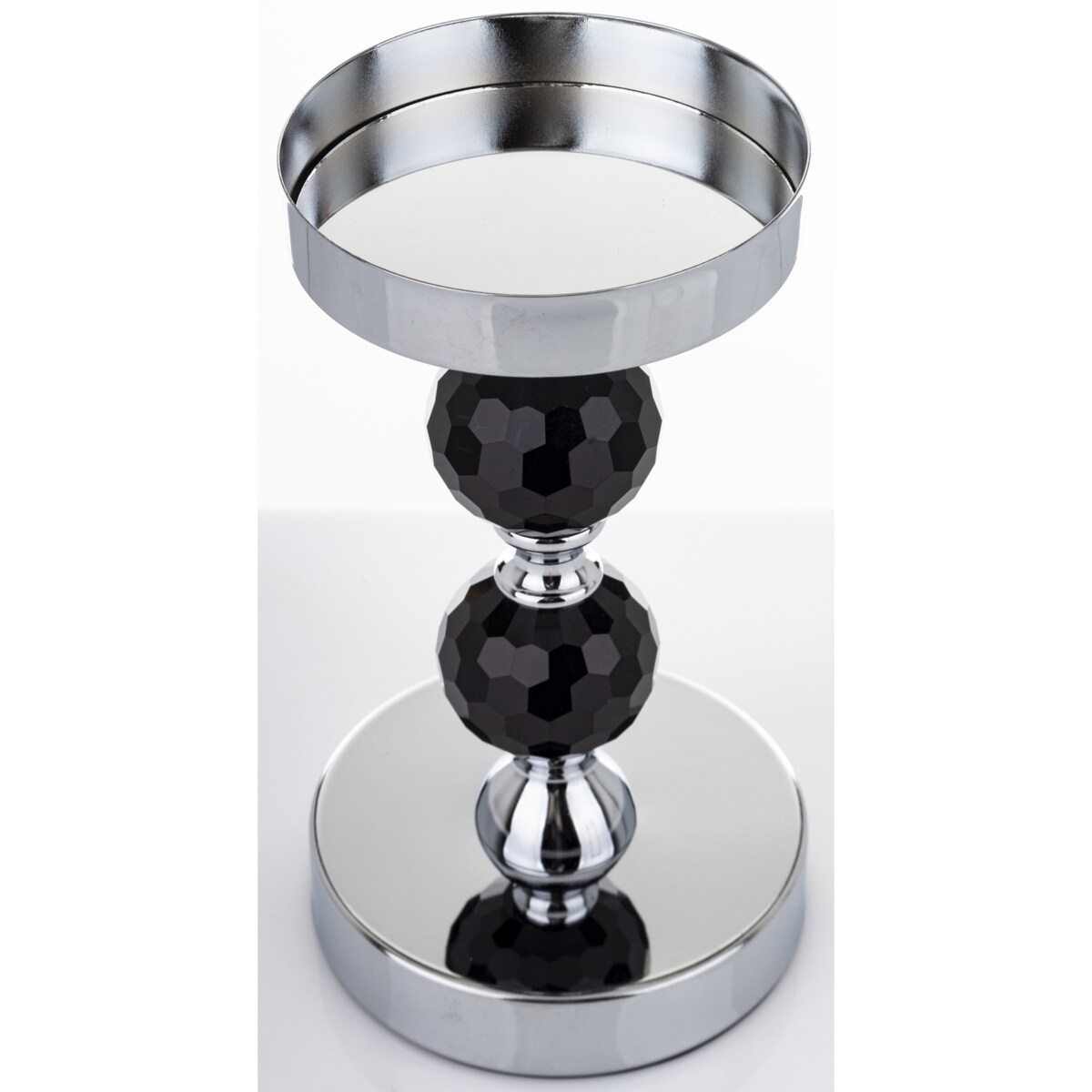 Świecznik z 2 czarnymi kulkami 34x12 cm SHANDAN