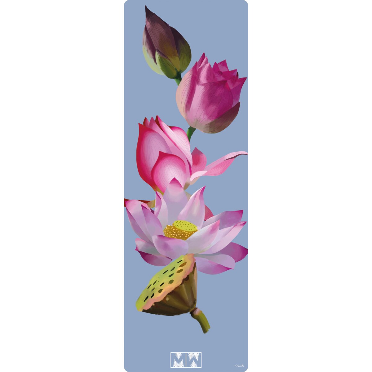 Mata do jogi z kauczuku z warstwą mikrofibry 4mm, wzór LOTOS