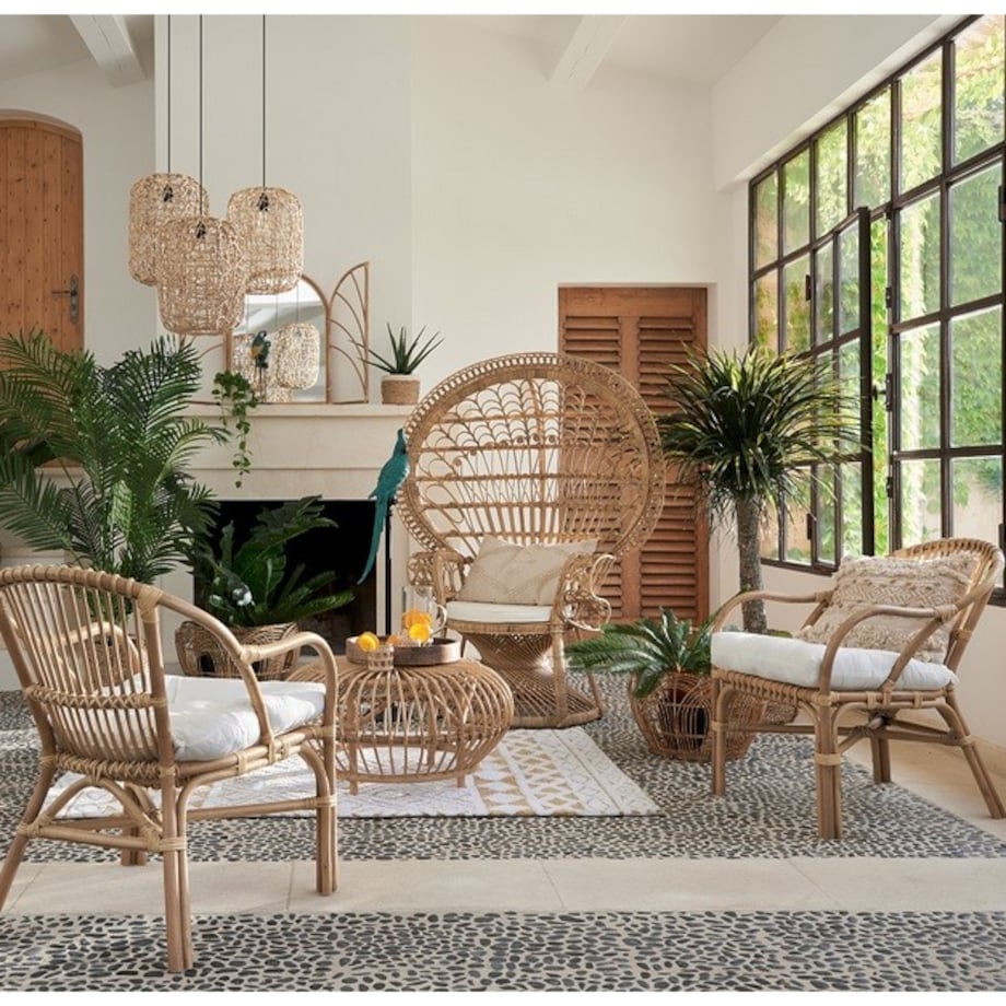 Fotel Peacock Paw z poduszką naturalny Takta